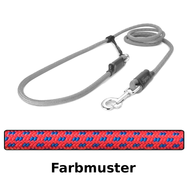 EASYLONG Hundeleine - L - 2m - rot mit blauen Flecken